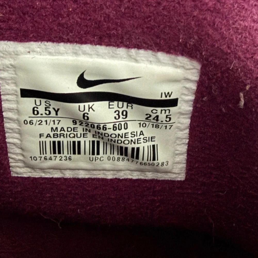 Nike Air Force 1 High WB Bordeaux Shoes 922066-600 6.5Y Suede Purple Gum Sole